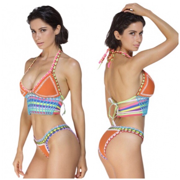☀️🎉HPx2🎉1 LEFT•Multi-color Tie Up Crochet Bikini - Picture 2 of 5